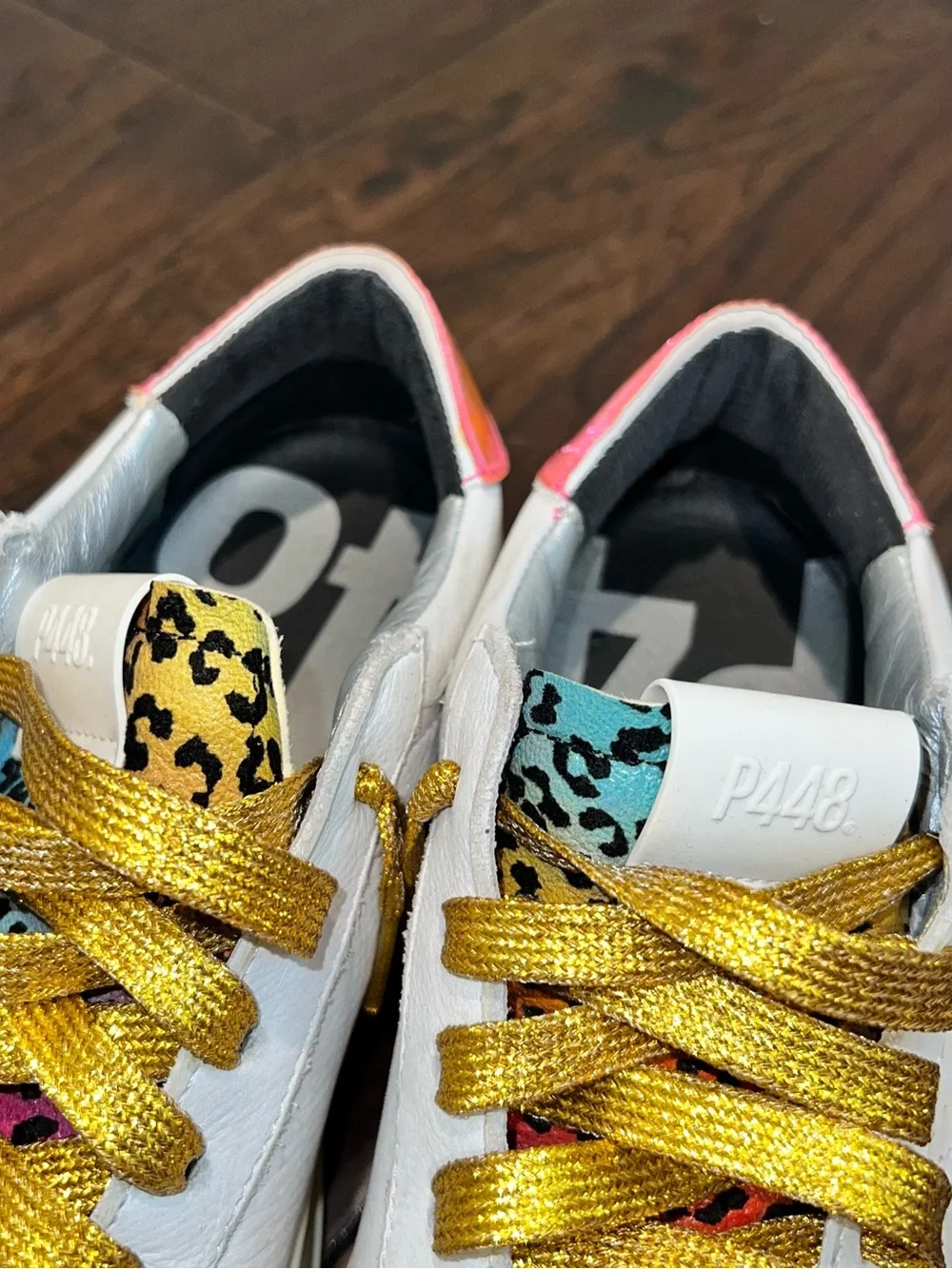 P448 You Can Surf Later Leopard/Neon Pink Women’s Sneakers
